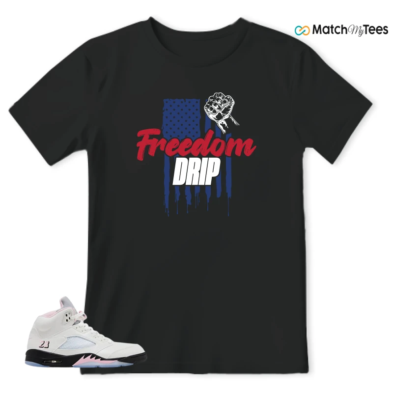 NIKE AIR JORDAN 5 RETRO MEDIUM SOFT PINK SNEAKER Matching Tees t-shirt