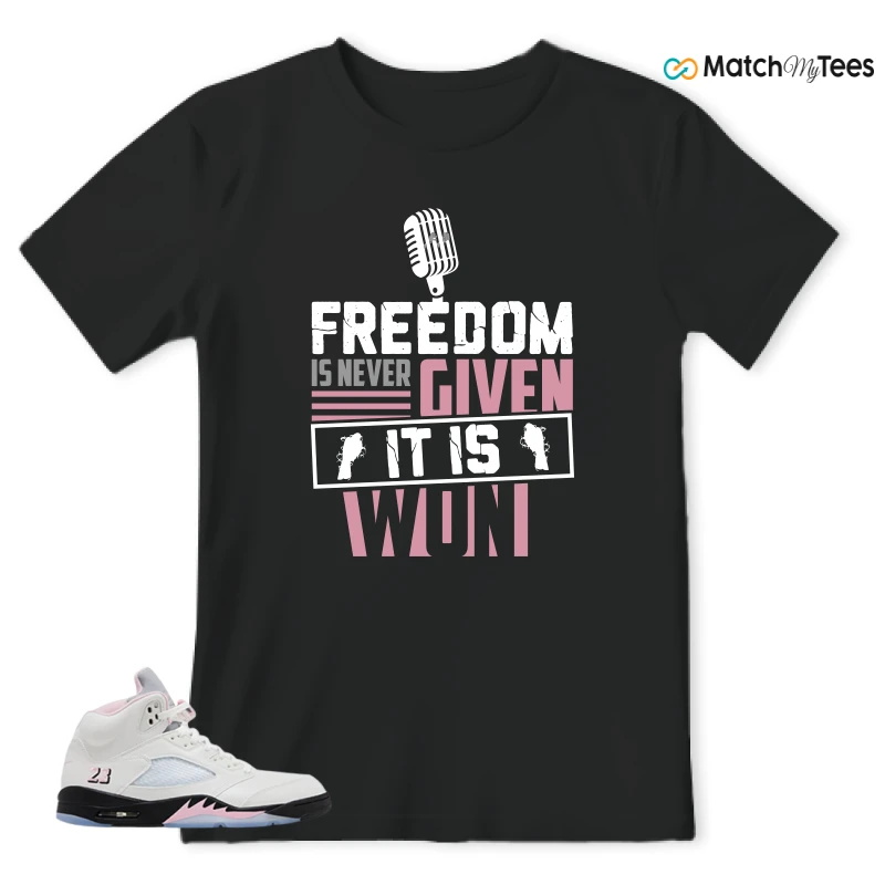 NIKE AIR JORDAN 5 RETRO MEDIUM SOFT PINK SNEAKER Matching Tees t-shirt