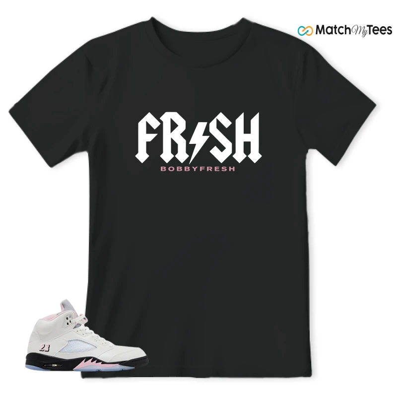 NIKE AIR JORDAN 5 RETRO MEDIUM SOFT PINK SNEAKER Matching Tees t-shirt