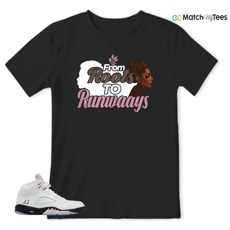 NIKE AIR JORDAN 5 RETRO MEDIUM SOFT PINK SNEAKER Matching Tees t-shirt