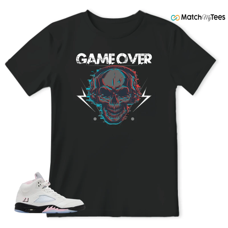 NIKE AIR JORDAN 5 RETRO MEDIUM SOFT PINK SNEAKER Matching Tees t-shirt