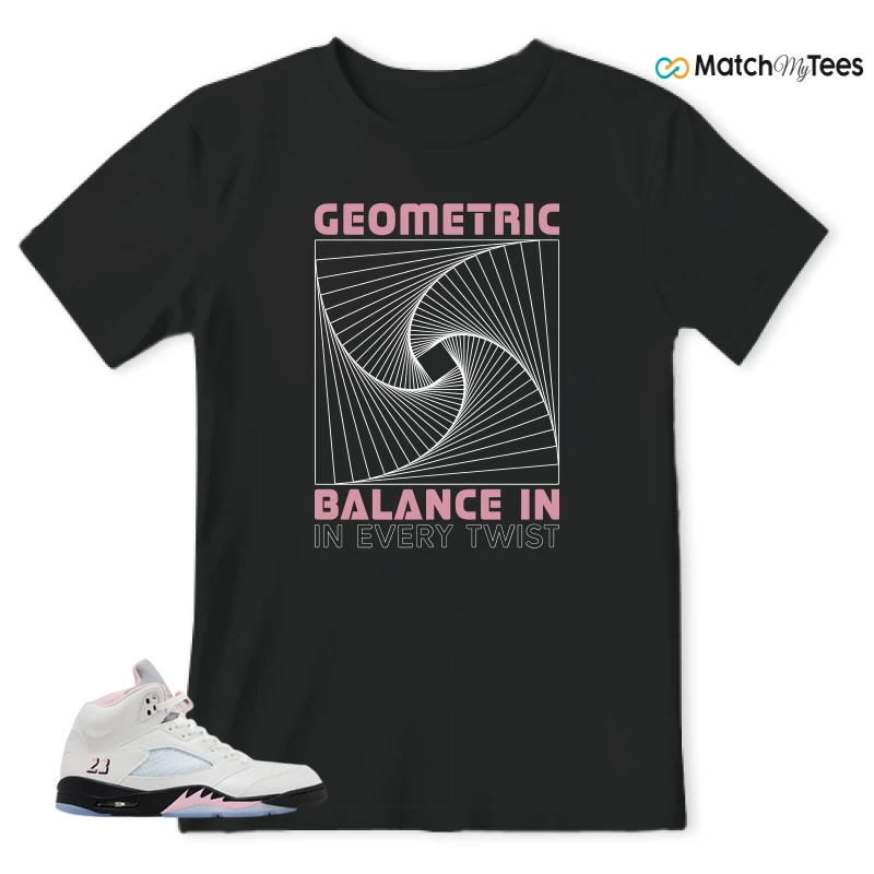NIKE AIR JORDAN 5 RETRO MEDIUM SOFT PINK SNEAKER Matching Tees t-shirt