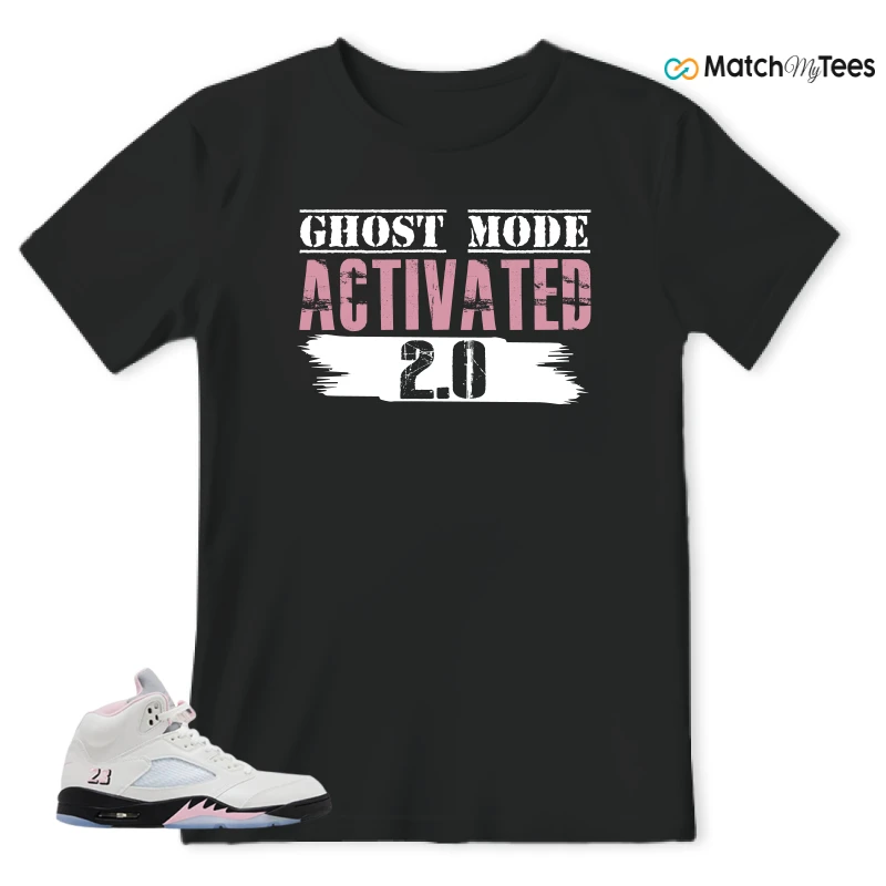 NIKE AIR JORDAN 5 RETRO MEDIUM SOFT PINK SNEAKER Matching Tees t-shirt