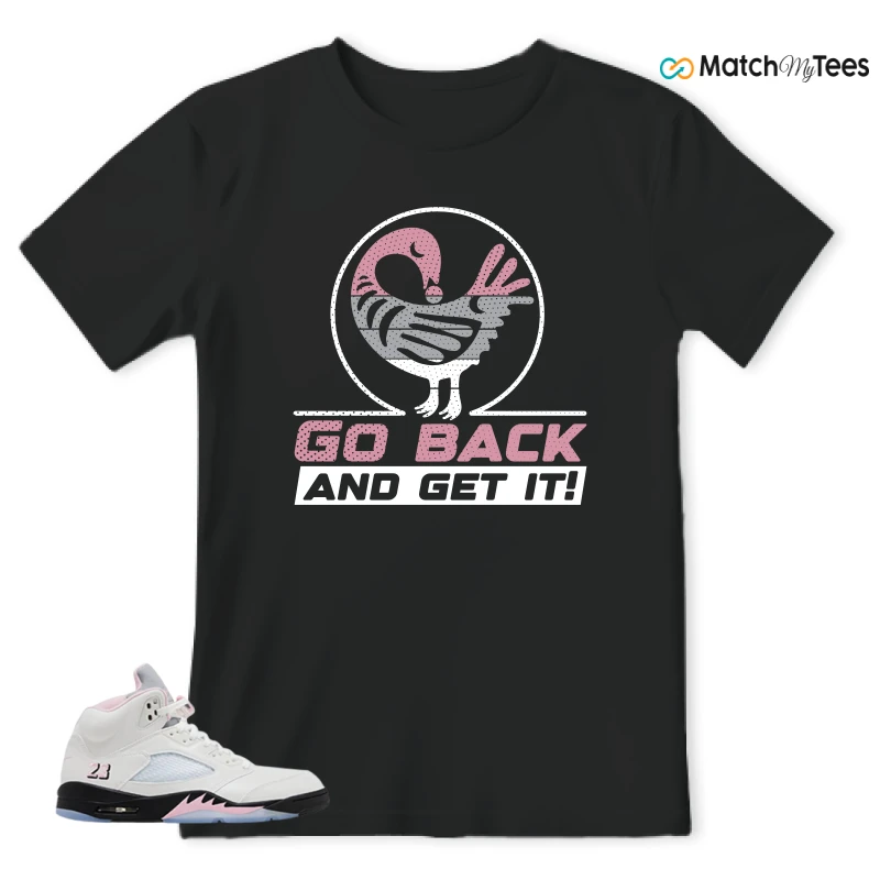 NIKE AIR JORDAN 5 RETRO MEDIUM SOFT PINK SNEAKER Matching Tees t-shirt