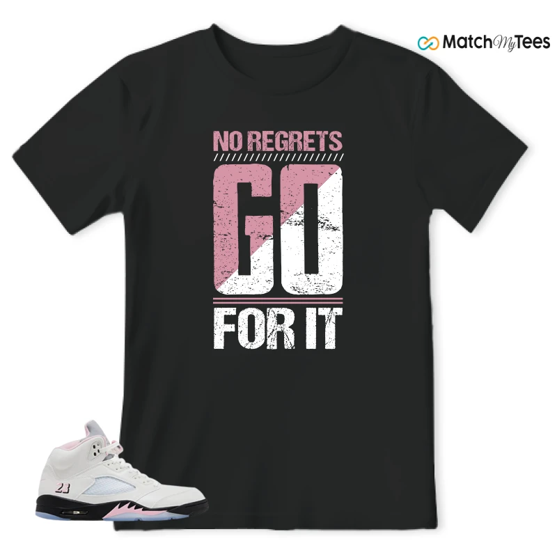 NIKE AIR JORDAN 5 RETRO MEDIUM SOFT PINK SNEAKER Matching Tees t-shirt