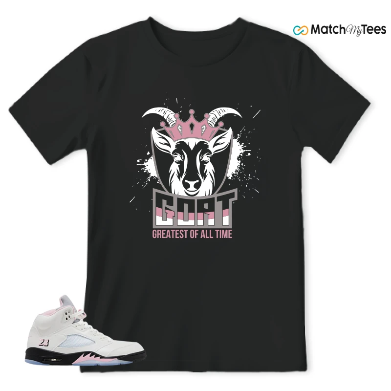 NIKE AIR JORDAN 5 RETRO MEDIUM SOFT PINK SNEAKER Matching Tees t-shirt