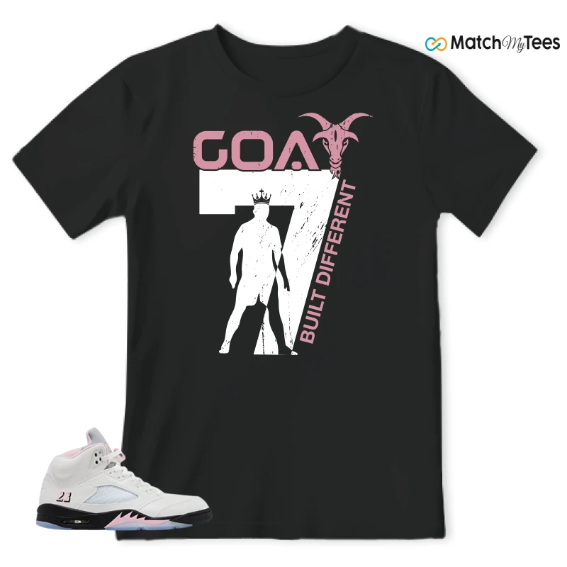 NIKE AIR JORDAN 5 RETRO MEDIUM SOFT PINK SNEAKER Matching Tees t-shirt