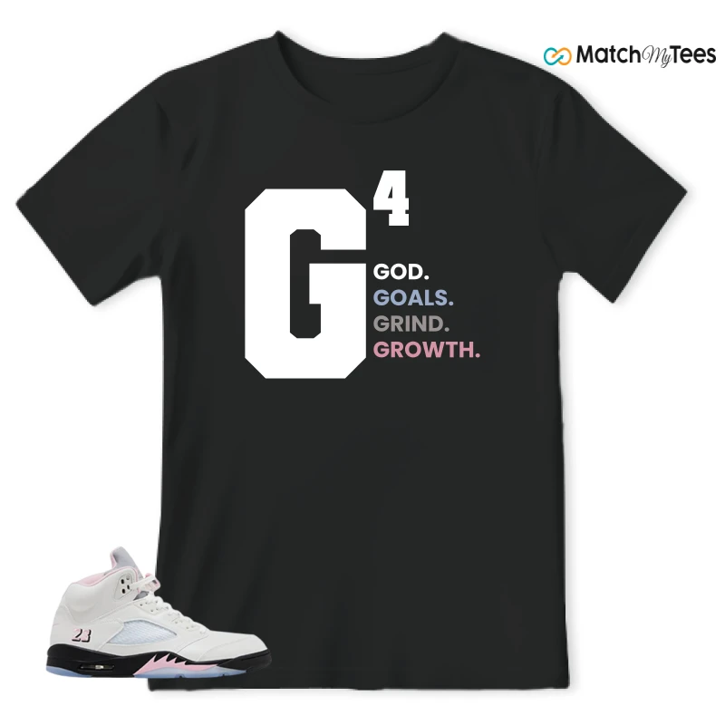 NIKE AIR JORDAN 5 RETRO MEDIUM SOFT PINK SNEAKER Matching Tees t-shirt