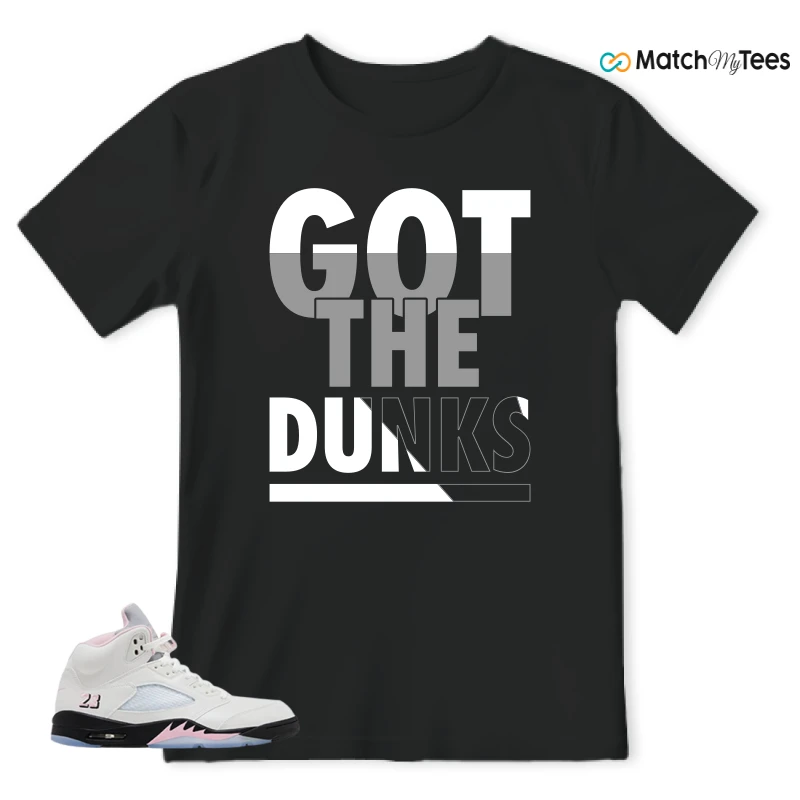 NIKE AIR JORDAN 5 RETRO MEDIUM SOFT PINK SNEAKER Matching Tees t-shirt