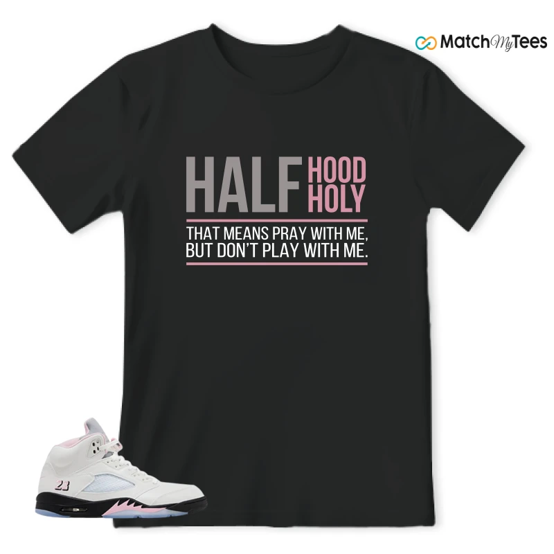 NIKE AIR JORDAN 5 RETRO MEDIUM SOFT PINK SNEAKER Matching Tees t-shirt