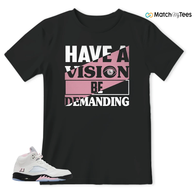 NIKE AIR JORDAN 5 RETRO MEDIUM SOFT PINK SNEAKER Matching Tees t-shirt