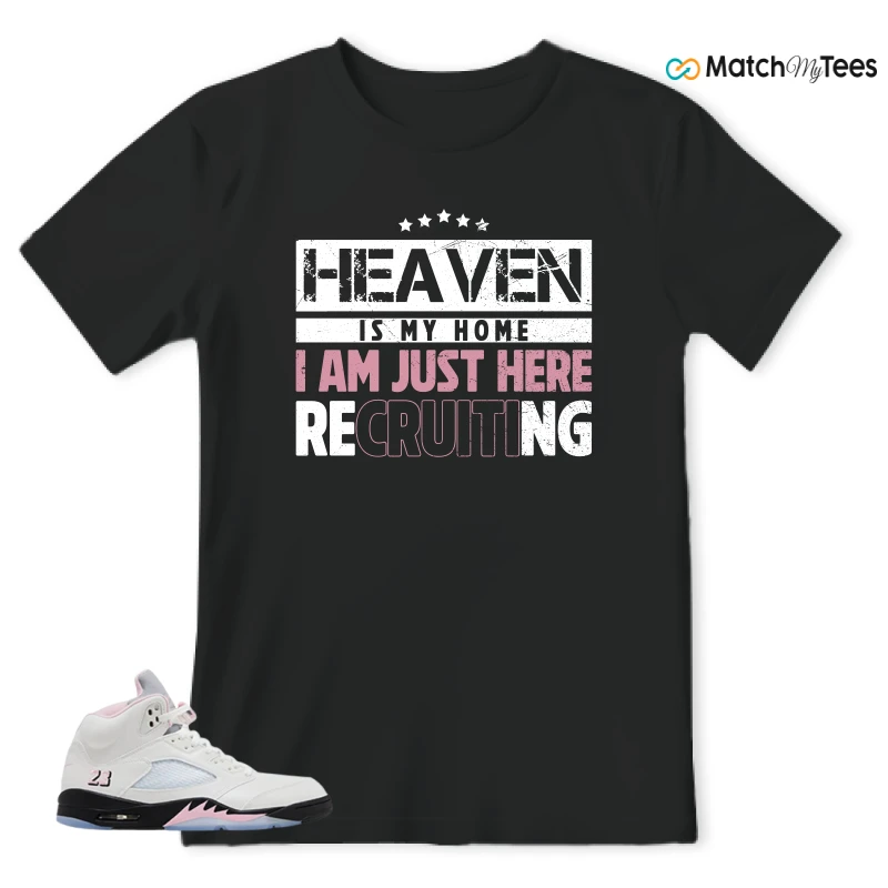 NIKE AIR JORDAN 5 RETRO MEDIUM SOFT PINK SNEAKER Matching Tees t-shirt