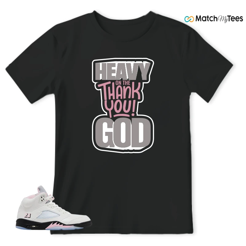 NIKE AIR JORDAN 5 RETRO MEDIUM SOFT PINK SNEAKER Matching Tees t-shirt