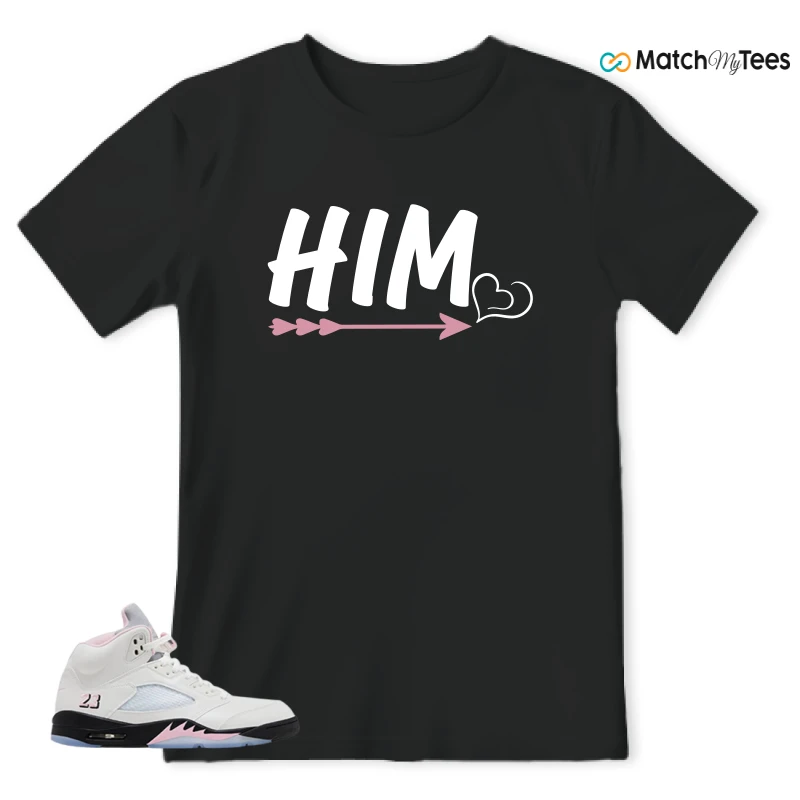 NIKE AIR JORDAN 5 RETRO MEDIUM SOFT PINK SNEAKER Matching Tees t-shirt