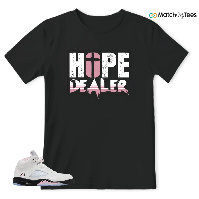 NIKE AIR JORDAN 5 RETRO MEDIUM SOFT PINK SNEAKER Matching Tees t-shirt