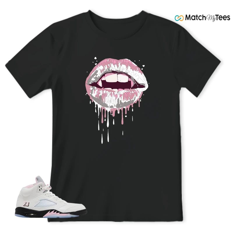 NIKE AIR JORDAN 5 RETRO MEDIUM SOFT PINK SNEAKER Matching Tees t-shirt