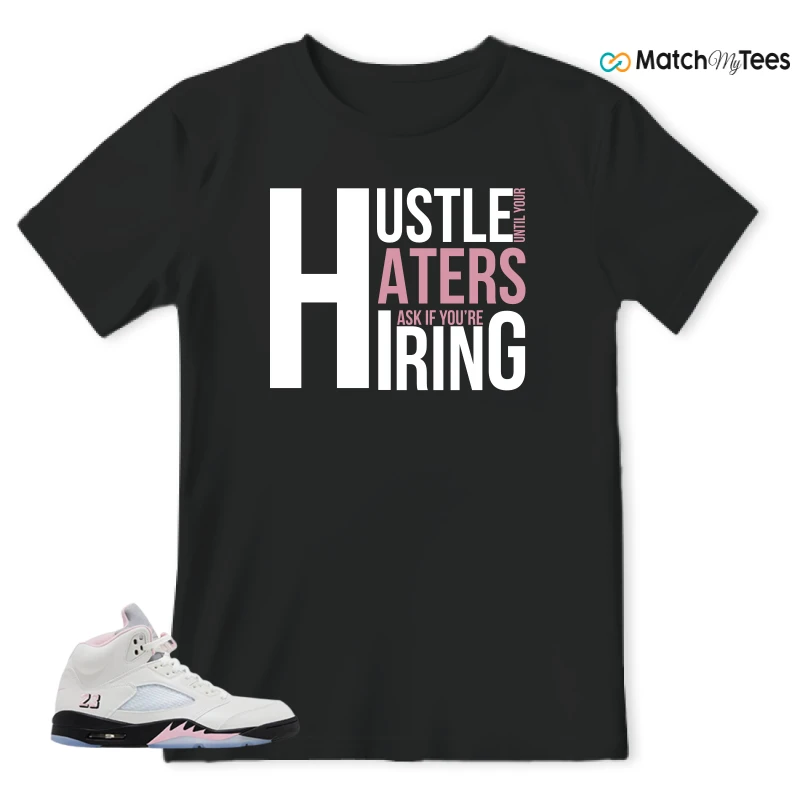 NIKE AIR JORDAN 5 RETRO MEDIUM SOFT PINK SNEAKER Matching Tees t-shirt
