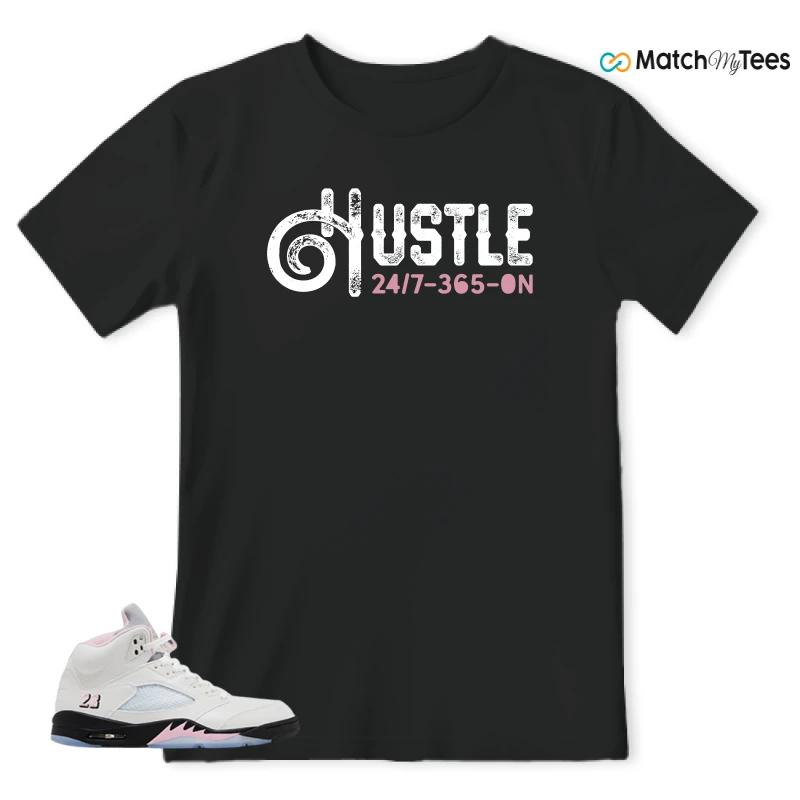 NIKE AIR JORDAN 5 RETRO MEDIUM SOFT PINK SNEAKER Matching Tees t-shirt