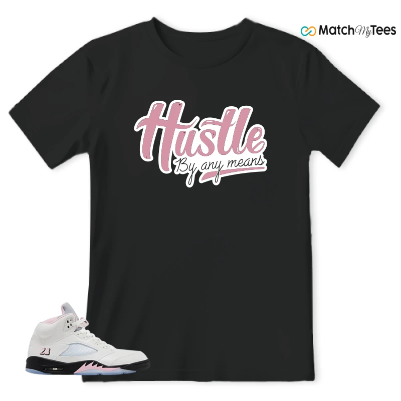 NIKE AIR JORDAN 5 RETRO MEDIUM SOFT PINK SNEAKER Matching Tees t-shirt
