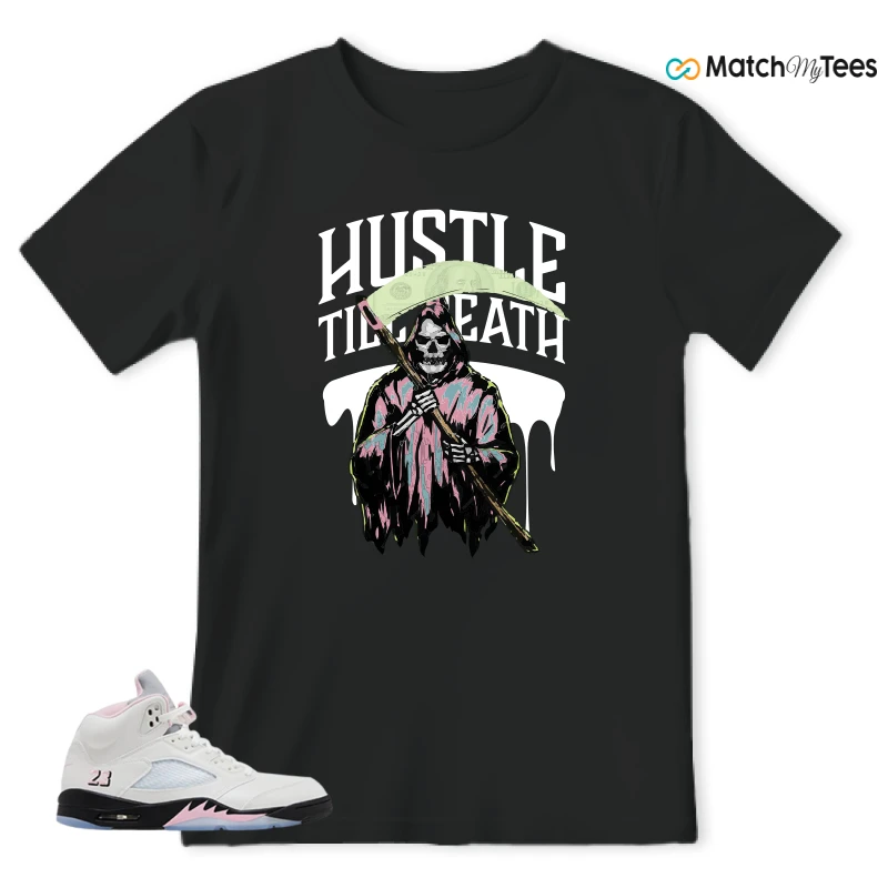 NIKE AIR JORDAN 5 RETRO MEDIUM SOFT PINK SNEAKER Matching Tees t-shirt