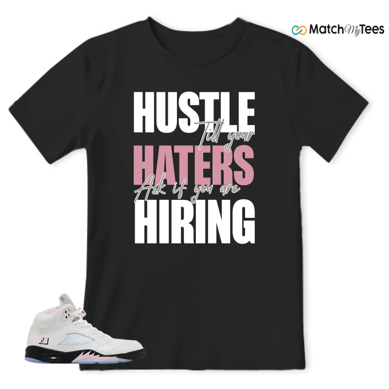 NIKE AIR JORDAN 5 RETRO MEDIUM SOFT PINK SNEAKER Matching Tees t-shirt