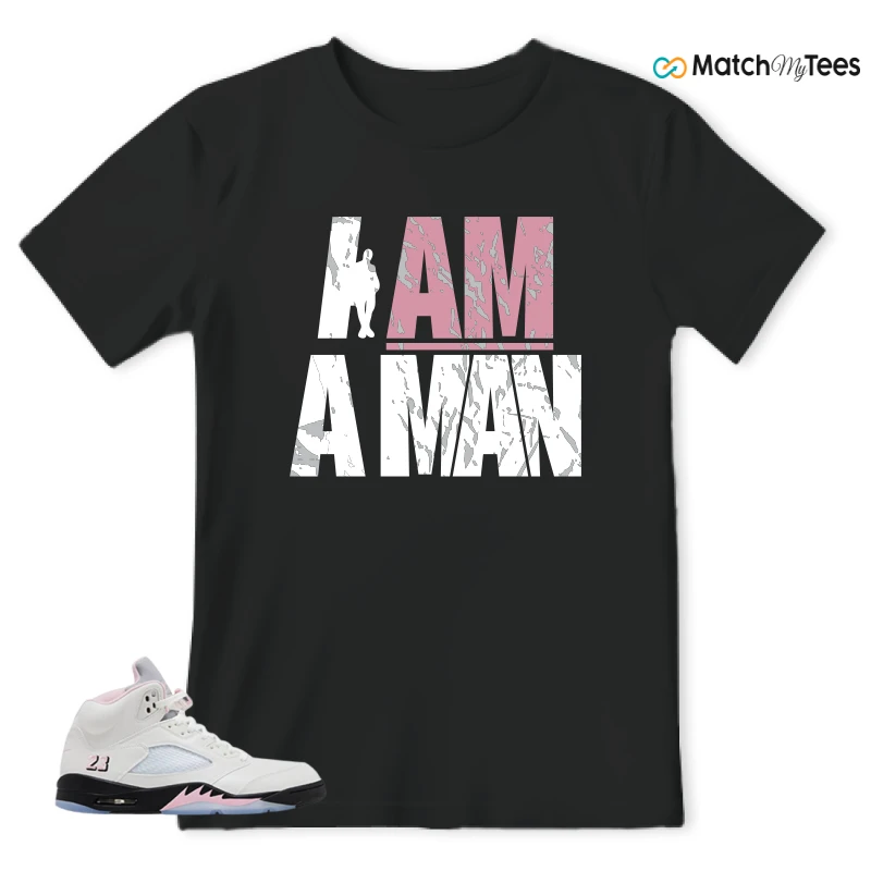 NIKE AIR JORDAN 5 RETRO MEDIUM SOFT PINK SNEAKER Matching Tees t-shirt