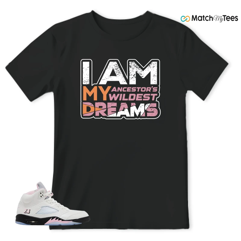 NIKE AIR JORDAN 5 RETRO MEDIUM SOFT PINK SNEAKER Matching Tees t-shirt