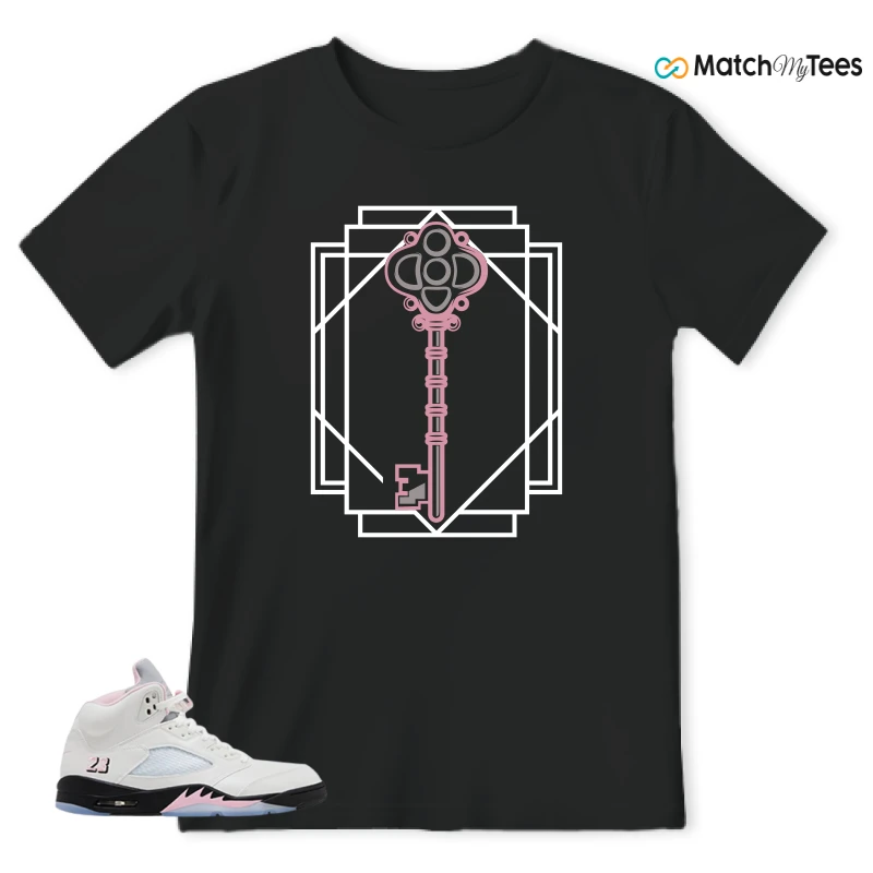 NIKE AIR JORDAN 5 RETRO MEDIUM SOFT PINK SNEAKER Matching Tees t-shirt