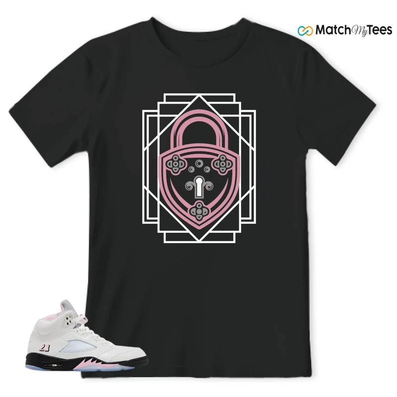 NIKE AIR JORDAN 5 RETRO MEDIUM SOFT PINK SNEAKER Matching Tees t-shirt