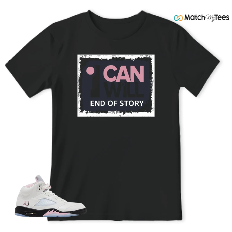 NIKE AIR JORDAN 5 RETRO MEDIUM SOFT PINK SNEAKER Matching Tees t-shirt