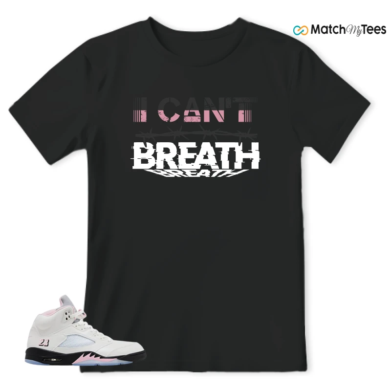 NIKE AIR JORDAN 5 RETRO MEDIUM SOFT PINK SNEAKER Matching Tees t-shirt
