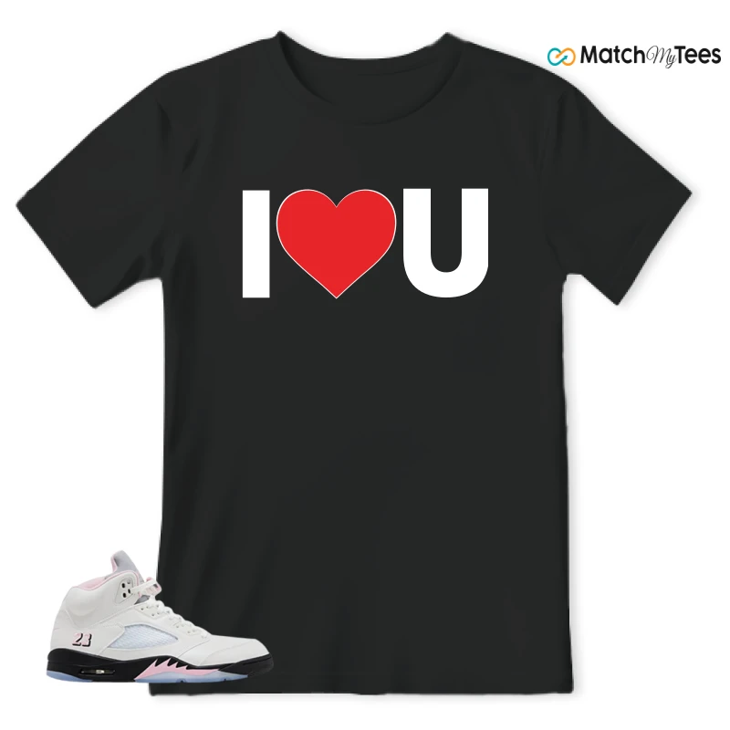 NIKE AIR JORDAN 5 RETRO MEDIUM SOFT PINK SNEAKER Matching Tees t-shirt