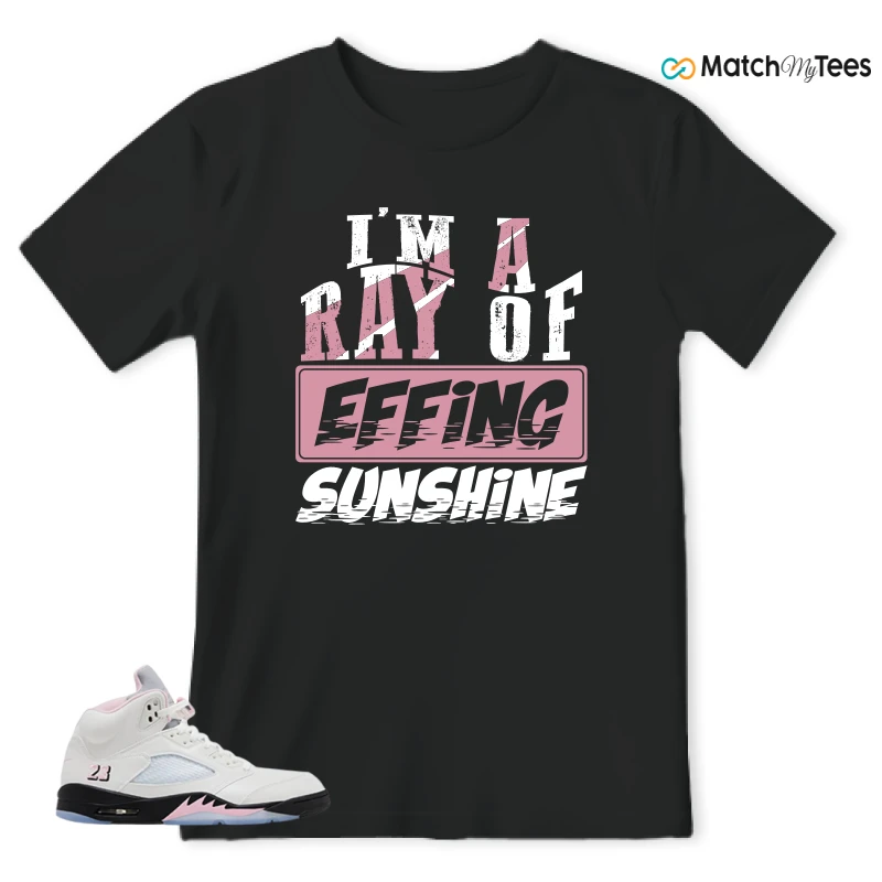NIKE AIR JORDAN 5 RETRO MEDIUM SOFT PINK SNEAKER Matching Tees t-shirt