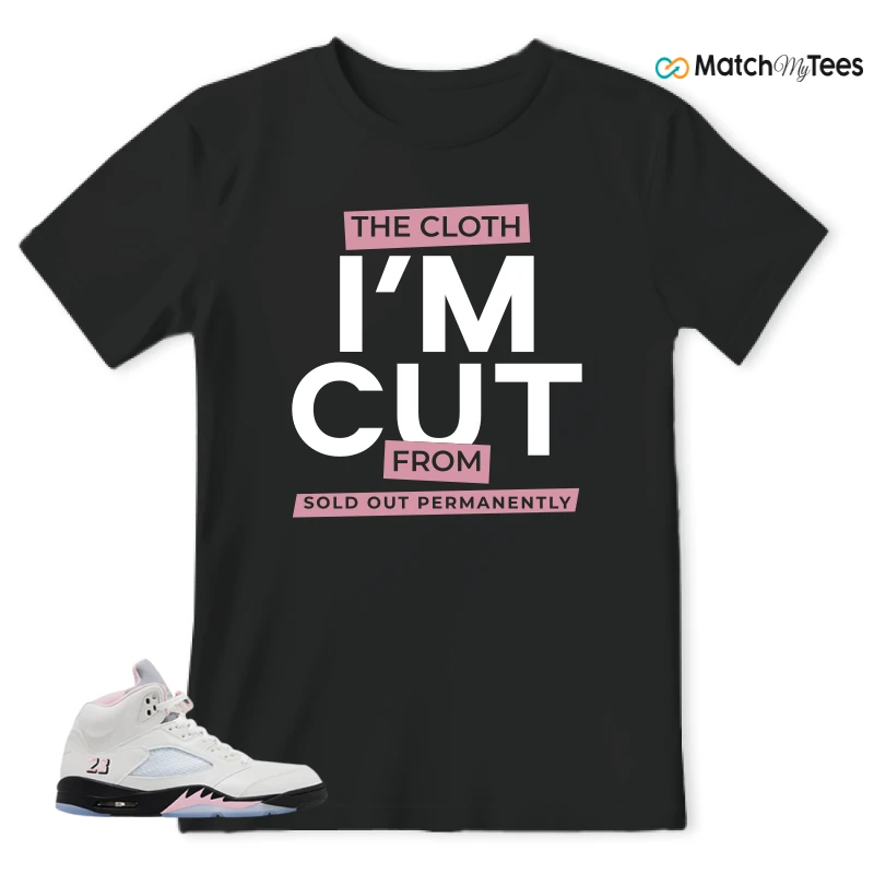NIKE AIR JORDAN 5 RETRO MEDIUM SOFT PINK SNEAKER Matching Tees t-shirt