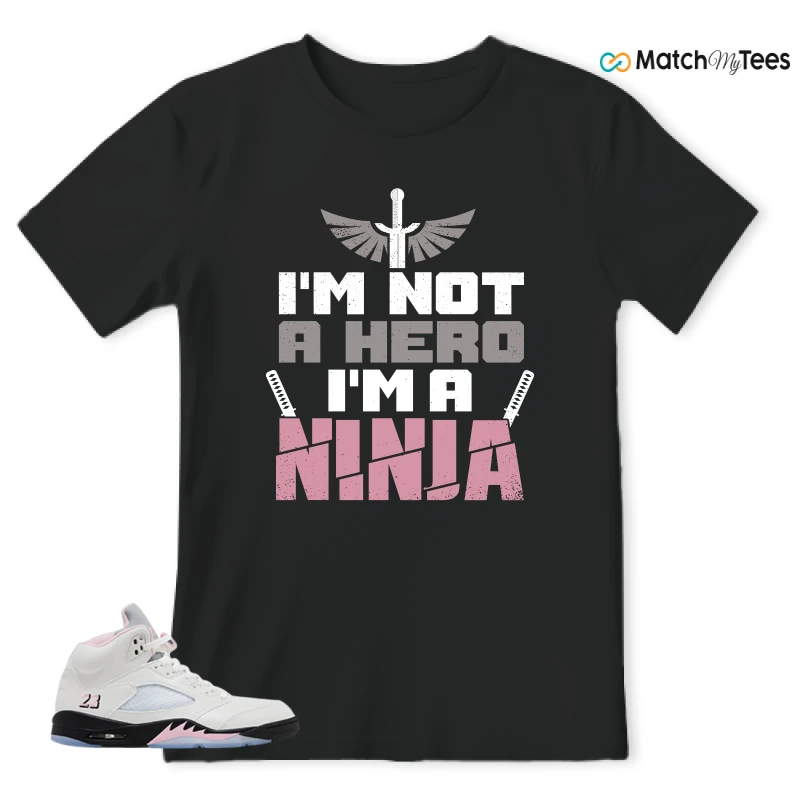 NIKE AIR JORDAN 5 RETRO MEDIUM SOFT PINK SNEAKER Matching Tees t-shirt