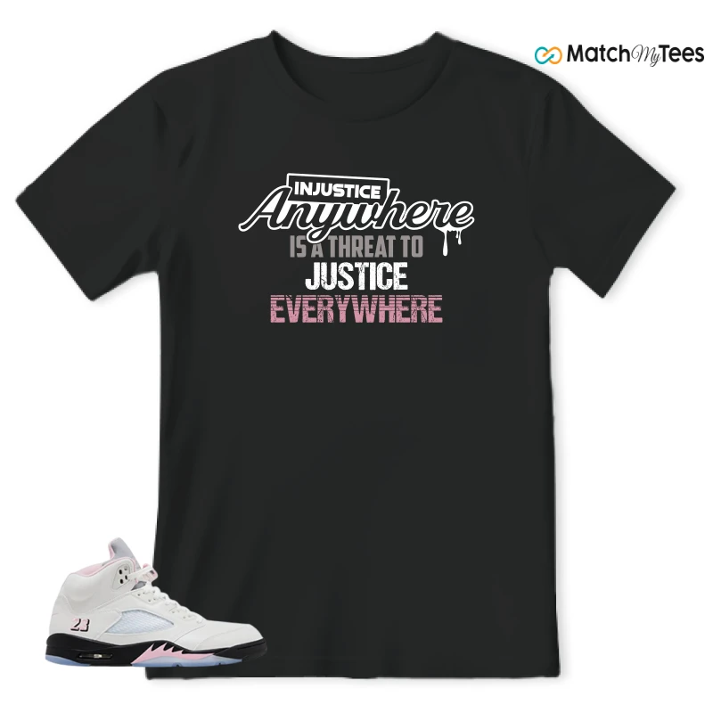 NIKE AIR JORDAN 5 RETRO MEDIUM SOFT PINK SNEAKER Matching Tees t-shirt