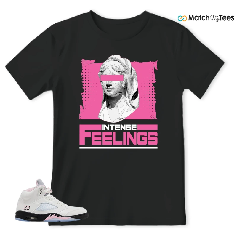 NIKE AIR JORDAN 5 RETRO MEDIUM SOFT PINK SNEAKER Matching Tees t-shirt