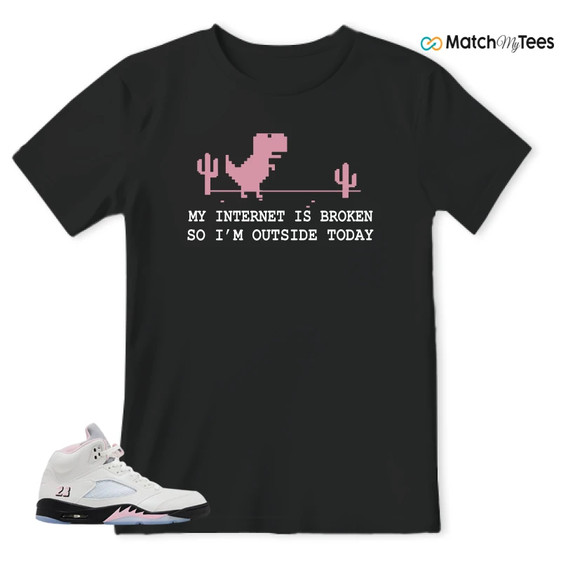 NIKE AIR JORDAN 5 RETRO MEDIUM SOFT PINK SNEAKER Matching Tees t-shirt