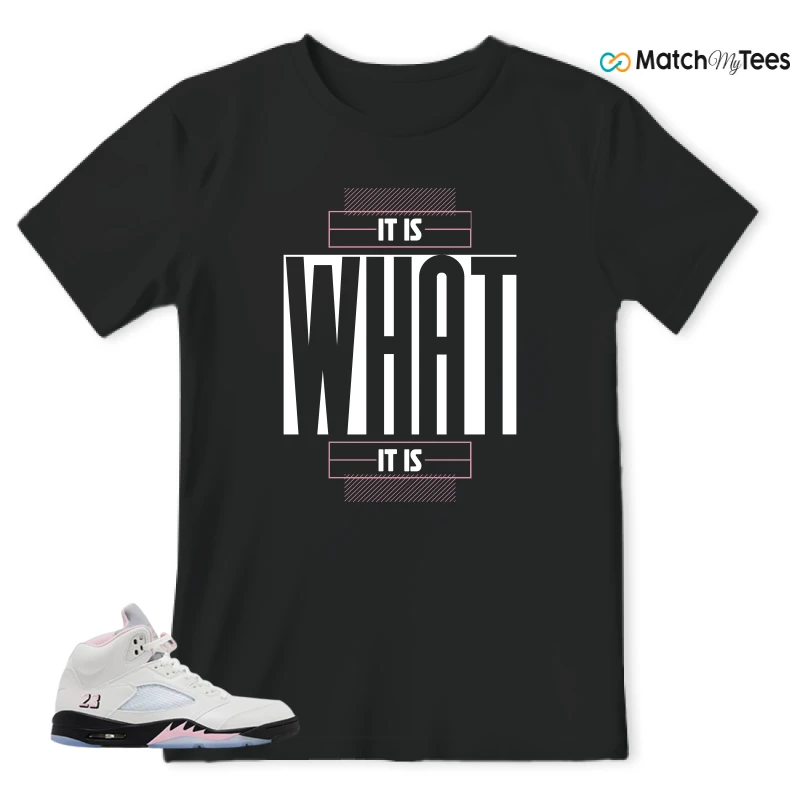 NIKE AIR JORDAN 5 RETRO MEDIUM SOFT PINK SNEAKER Matching Tees t-shirt