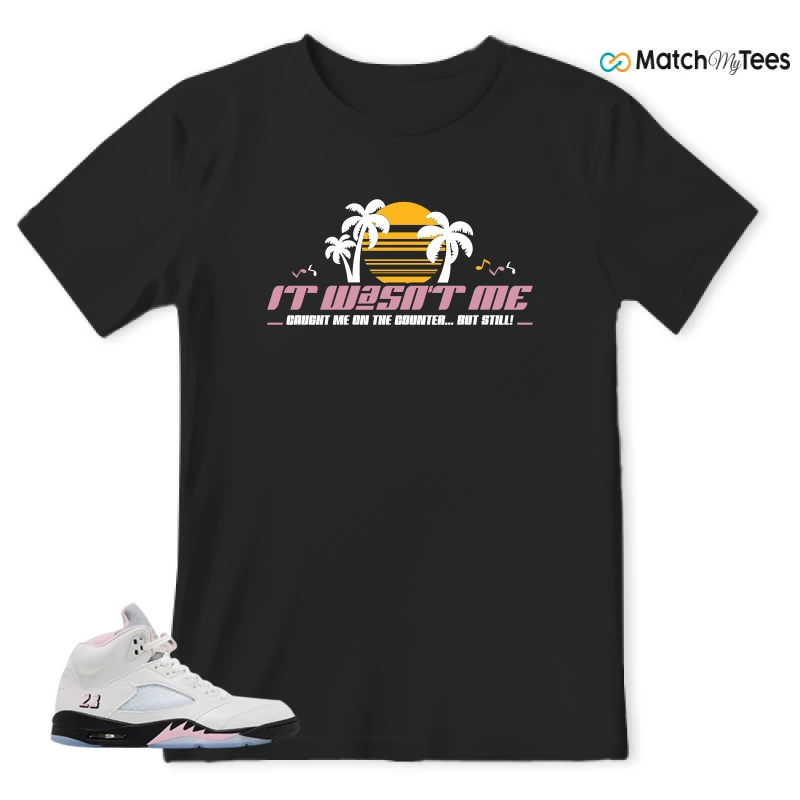 NIKE AIR JORDAN 5 RETRO MEDIUM SOFT PINK SNEAKER Matching Tees t-shirt