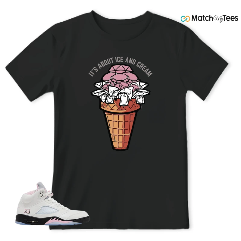 NIKE AIR JORDAN 5 RETRO MEDIUM SOFT PINK SNEAKER Matching Tees t-shirt
