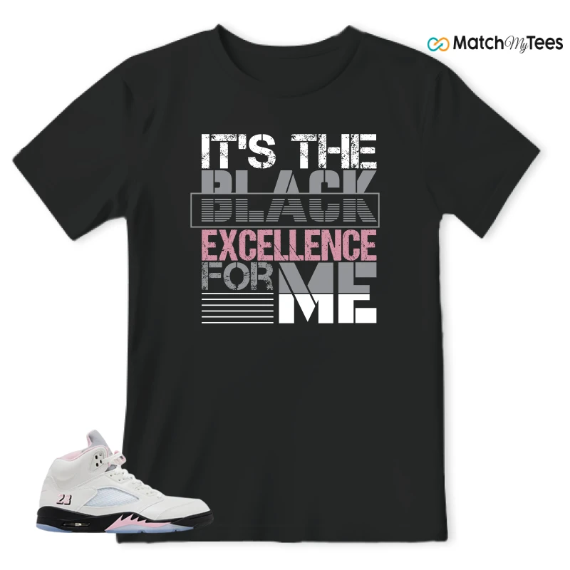 NIKE AIR JORDAN 5 RETRO MEDIUM SOFT PINK SNEAKER Matching Tees t-shirt