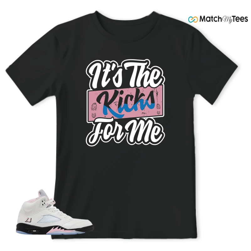NIKE AIR JORDAN 5 RETRO MEDIUM SOFT PINK SNEAKER Matching Tees t-shirt