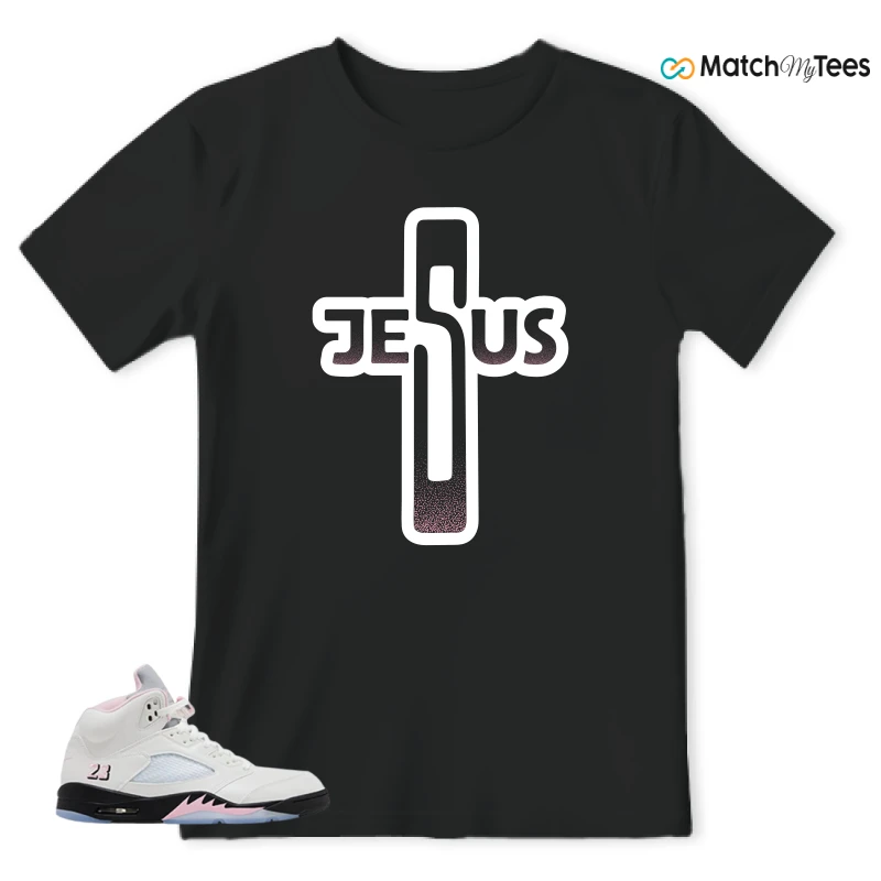 NIKE AIR JORDAN 5 RETRO MEDIUM SOFT PINK SNEAKER Matching Tees t-shirt