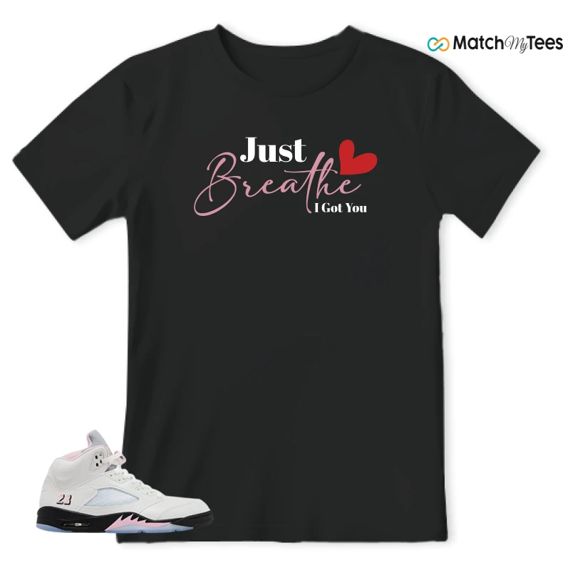 NIKE AIR JORDAN 5 RETRO MEDIUM SOFT PINK SNEAKER Matching Tees t-shirt