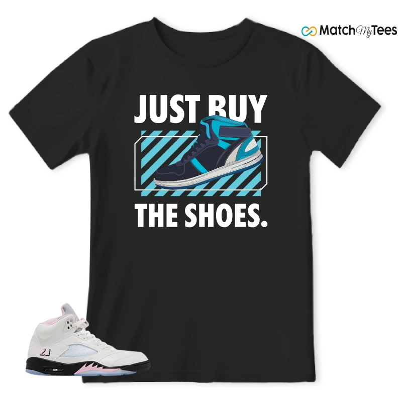 NIKE AIR JORDAN 5 RETRO MEDIUM SOFT PINK SNEAKER Matching Tees t-shirt