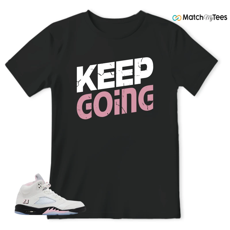 NIKE AIR JORDAN 5 RETRO MEDIUM SOFT PINK SNEAKER Matching Tees t-shirt