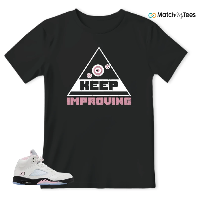 NIKE AIR JORDAN 5 RETRO MEDIUM SOFT PINK SNEAKER Matching Tees t-shirt
