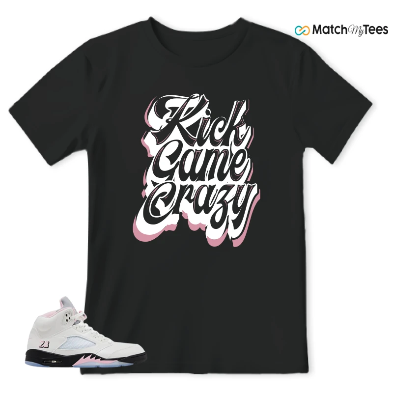 NIKE AIR JORDAN 5 RETRO MEDIUM SOFT PINK SNEAKER Matching Tees t-shirt