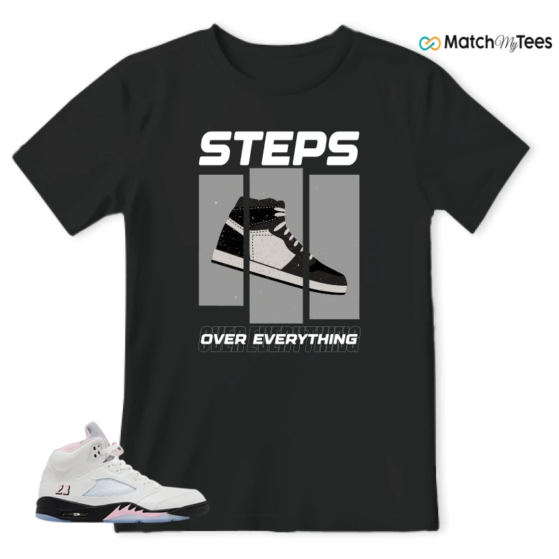 NIKE AIR JORDAN 5 RETRO MEDIUM SOFT PINK SNEAKER Matching Tees t-shirt